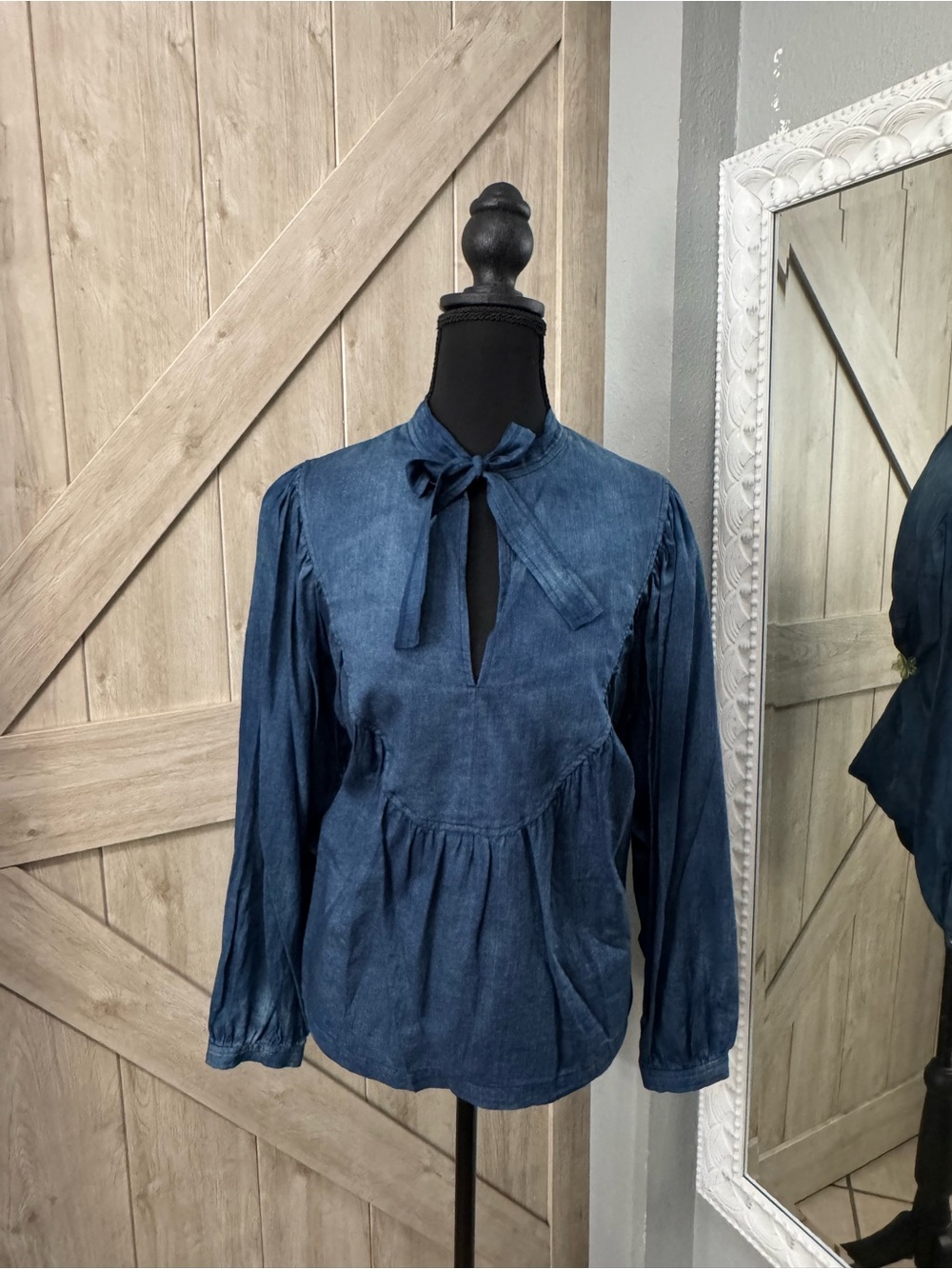 LA VIE Rebecca Taylor TISSUE DENIM TOP